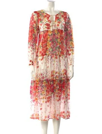 Pre-owned Christy Dawn Floral Print Long Dress In Multi