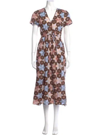 Pre-owned Christy Dawn Floral Print Long Dress In Multi