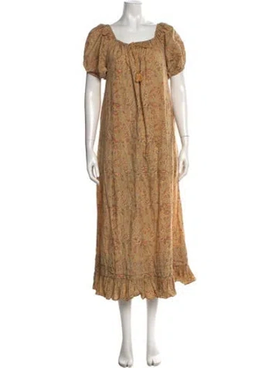 Pre-owned Christy Dawn Floral Print Long Dress In Multi