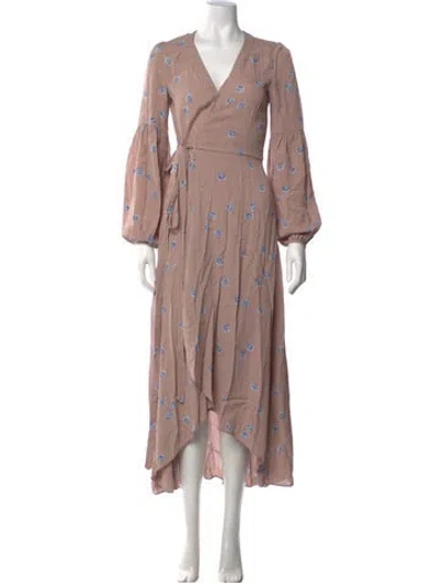 Pre-owned Christy Dawn Floral Print Long Dress In Multicolor
