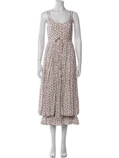 Pre-owned Christy Dawn Floral Print Long Dress In Multicolor