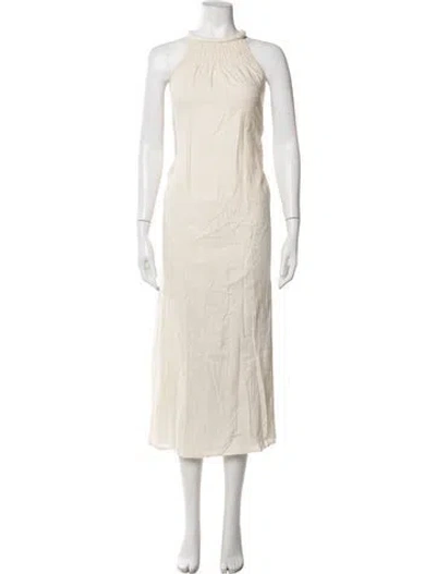 Pre-owned Christy Dawn Floral Print Long Dress In Neutrals