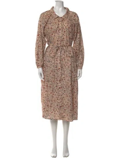 Pre-owned Christy Dawn Floral Print Long Dress In Pink