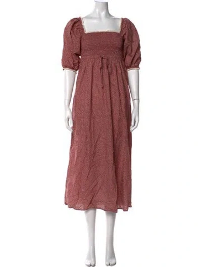 Pre-owned Christy Dawn Floral Print Long Dress In Pink