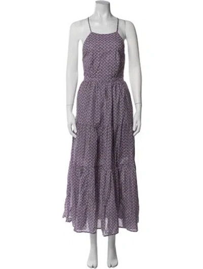 Pre-owned Christy Dawn Floral Print Long Dress W/ Tags In Purple