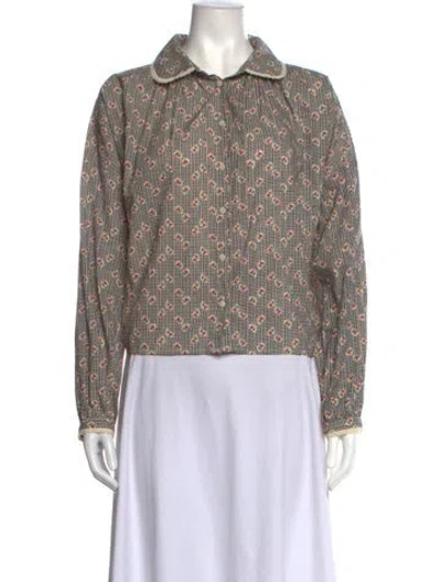 Pre-owned Christy Dawn Floral Print Long Sleeve Top In Multicolor