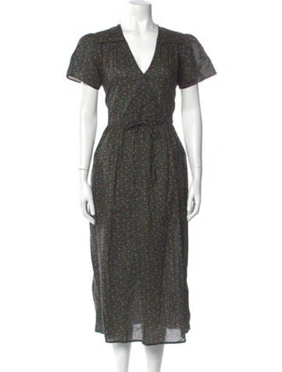 Pre-owned Christy Dawn Floral Print Midi Length Dress In Multi