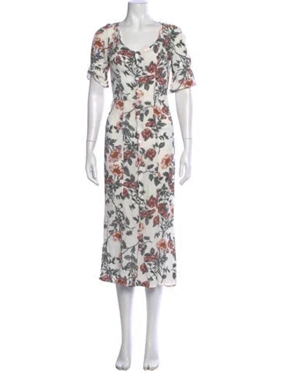 Pre-owned Christy Dawn Floral Print Midi Length Dress In Multi