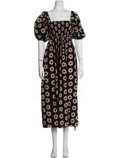 Pre-owned Christy Dawn Floral Print Midi Length Dress In Multi