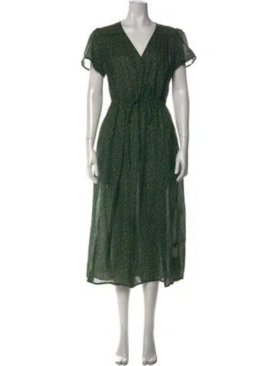 Pre-owned Christy Dawn Floral Print Midi Length Dress W/ Tags In Green