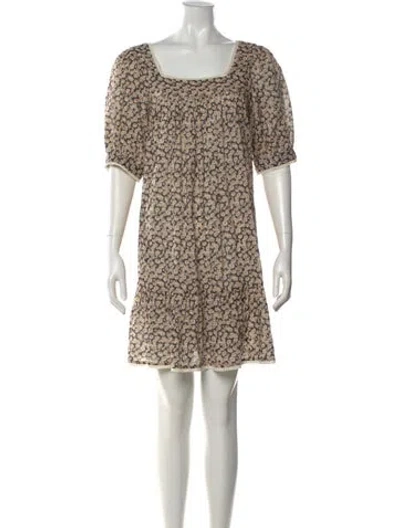 Pre-owned Christy Dawn Floral Print Mini Dress In Black