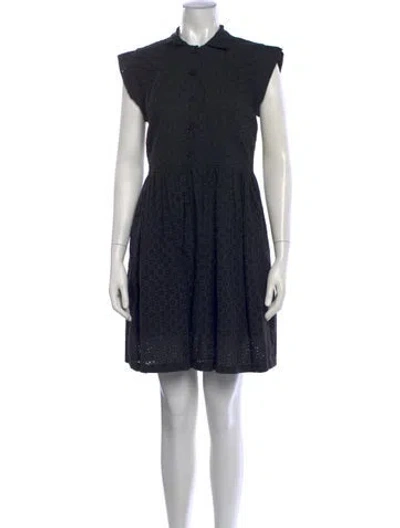 Pre-owned Christy Dawn Floral Print Mini Dress In Black