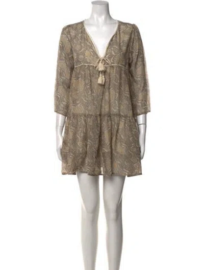 Pre-owned Christy Dawn Floral Print Mini Dress In Gray