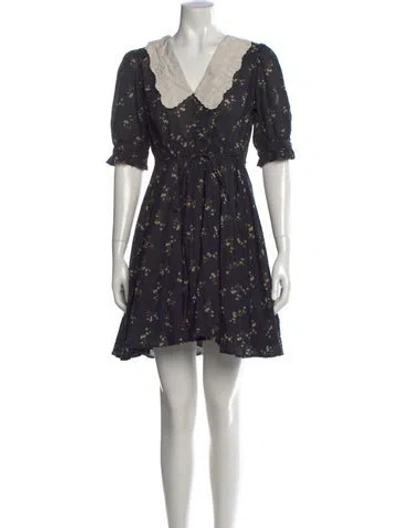 Pre-owned Christy Dawn Floral Print Mini Dress In Multi