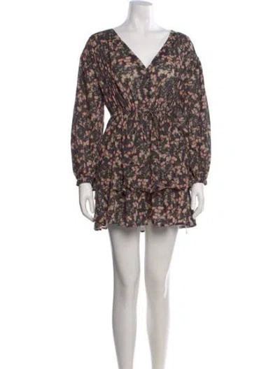 Pre-owned Christy Dawn Floral Print Mini Dress In Pink