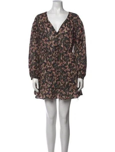 Pre-owned Christy Dawn Floral Print Mini Dress In Pink