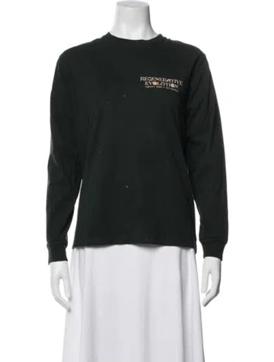 Pre-owned Christy Dawn Graphic Print Crew Neck T-shirt In Green