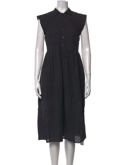 Pre-owned Christy Dawn Lace Pattern Midi Length Dress In Black