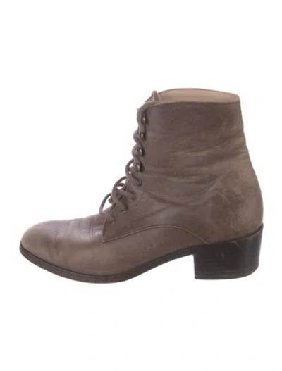 Pre-owned Christy Dawn Leather Boots In Brown