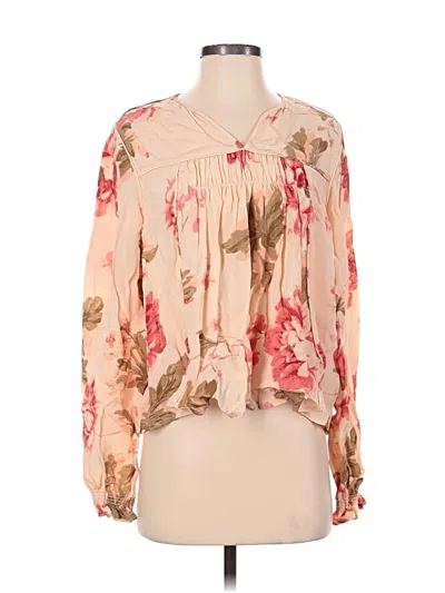 Pre-owned Christy Dawn Long Sleeve Blouse In Pink