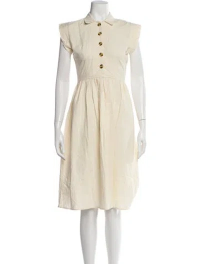 Pre-owned Christy Dawn Midi Length Dress In Neutral