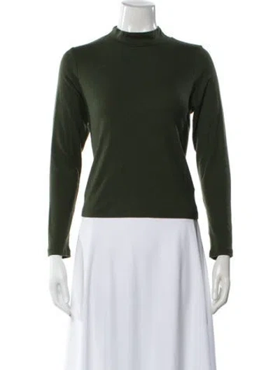 Pre-owned Christy Dawn Mock Neck Long Sleeve Top In Green