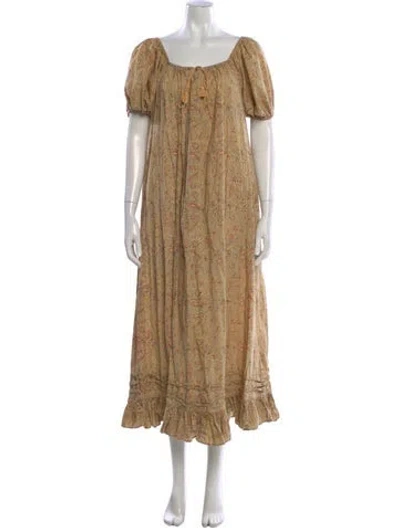 Pre-owned Christy Dawn Paisley Print Long Dress In Multi