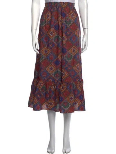 Pre-owned Christy Dawn Patterned Long Skirt In Multicolor