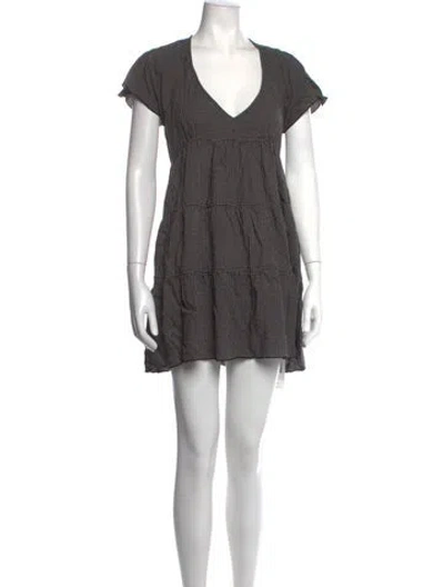 Pre-owned Christy Dawn Plaid Print Mini Dress In Black