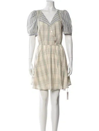 Pre-owned Christy Dawn Plaid Print Mini Dress W/ Tags In Multi