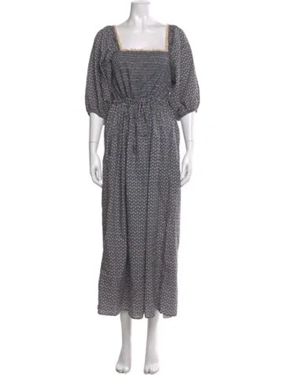 Pre-owned Christy Dawn Polka Dot Print Midi Length Dress In Multi