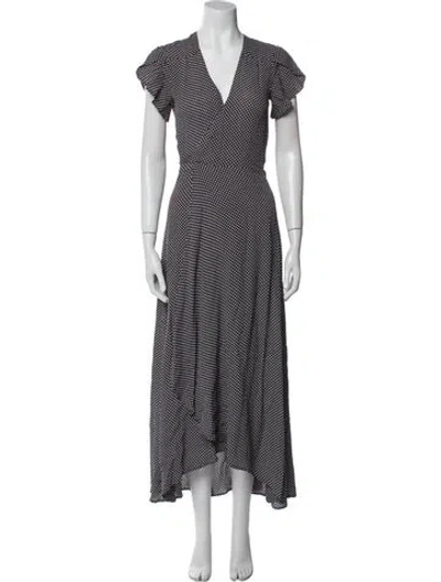 Pre-owned Christy Dawn Printed Long Dress In Blue