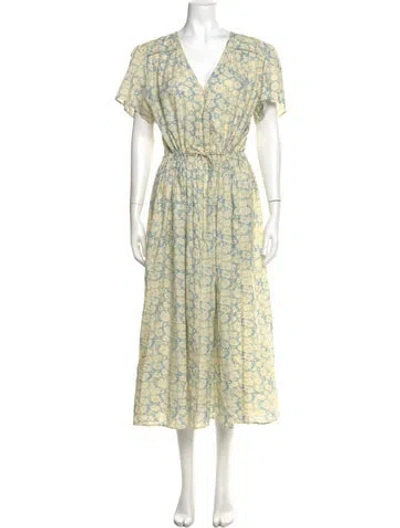 Pre-owned Christy Dawn Printed Long Dress In Multi