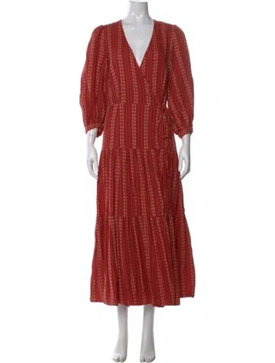 Pre-owned Christy Dawn Printed Long Dress In Multi