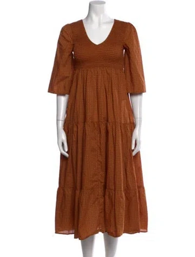 Pre-owned Christy Dawn Printed Long Dress In Multi