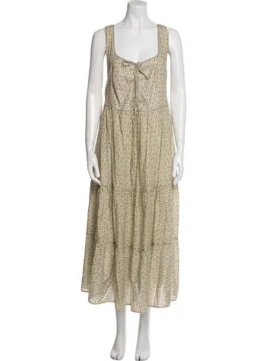Pre-owned Christy Dawn Printed Long Dress W/ Tags In Green