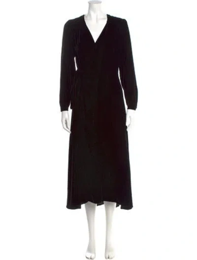 Pre-owned Christy Dawn Printed Midi Length Dress In Black