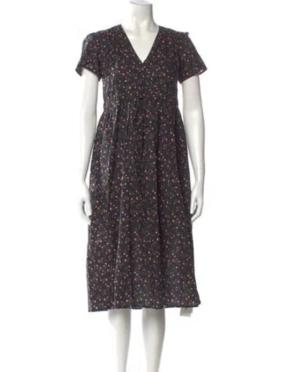 Pre-owned Christy Dawn Printed Midi Length Dress In Multi