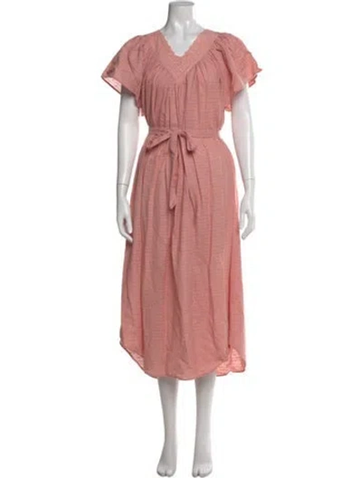 Pre-owned Christy Dawn Printed Midi Length Dress In Pink