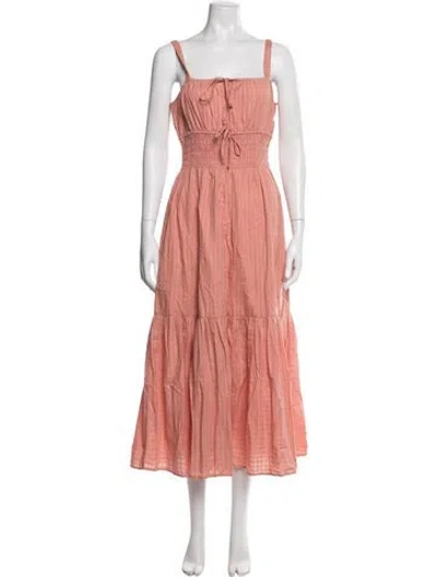 Pre-owned Christy Dawn Printed Midi Length Dress In Pink