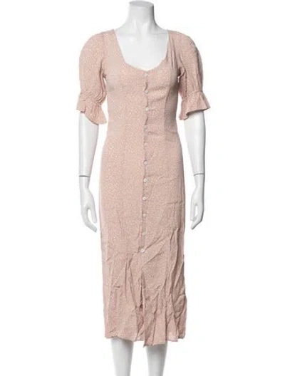 Pre-owned Christy Dawn Printed Midi Length Dress In Pink