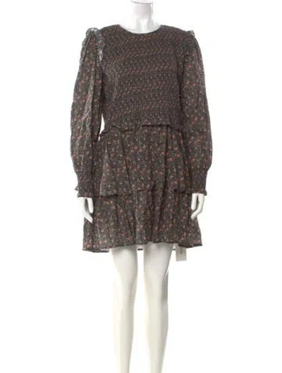 Pre-owned Christy Dawn Printed Mini Dress In Blue