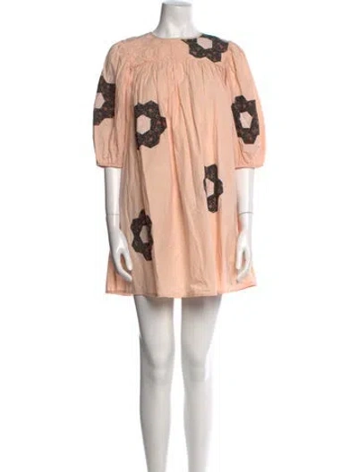 Pre-owned Christy Dawn Printed Mini Dress In Pink
