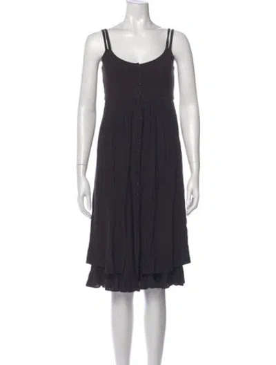 Pre-owned Christy Dawn Scoop Neck Knee-length Dress In Gray