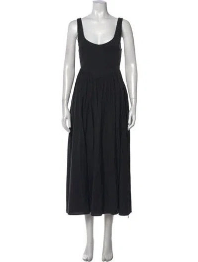 Pre-owned Christy Dawn Scoop Neck Long Dress In Black