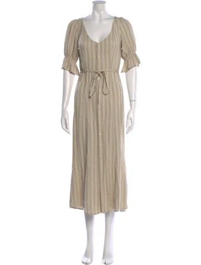 Pre-owned Christy Dawn Scoop Neck Long Dress In Neutral