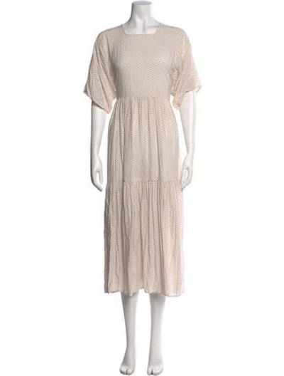 Pre-owned Christy Dawn Scoop Neck Long Dress In Neutral