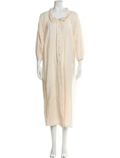 Pre-owned Christy Dawn Scoop Neck Long Dress In Neutral