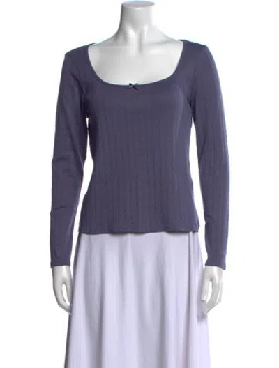 Pre-owned Christy Dawn Scoop Neck Long Sleeve Top In Purple