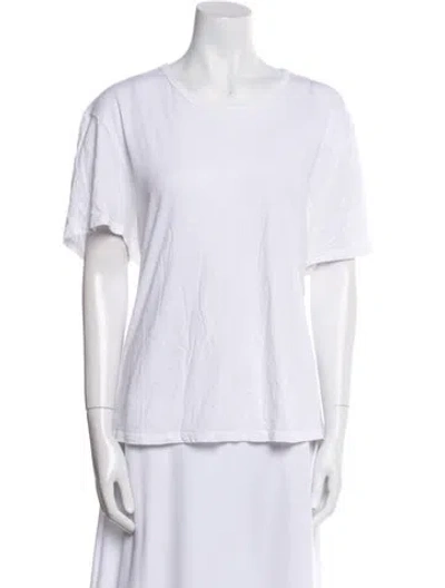 Pre-owned Christy Dawn Scoop Neck Short Sleeve T-shirt In White